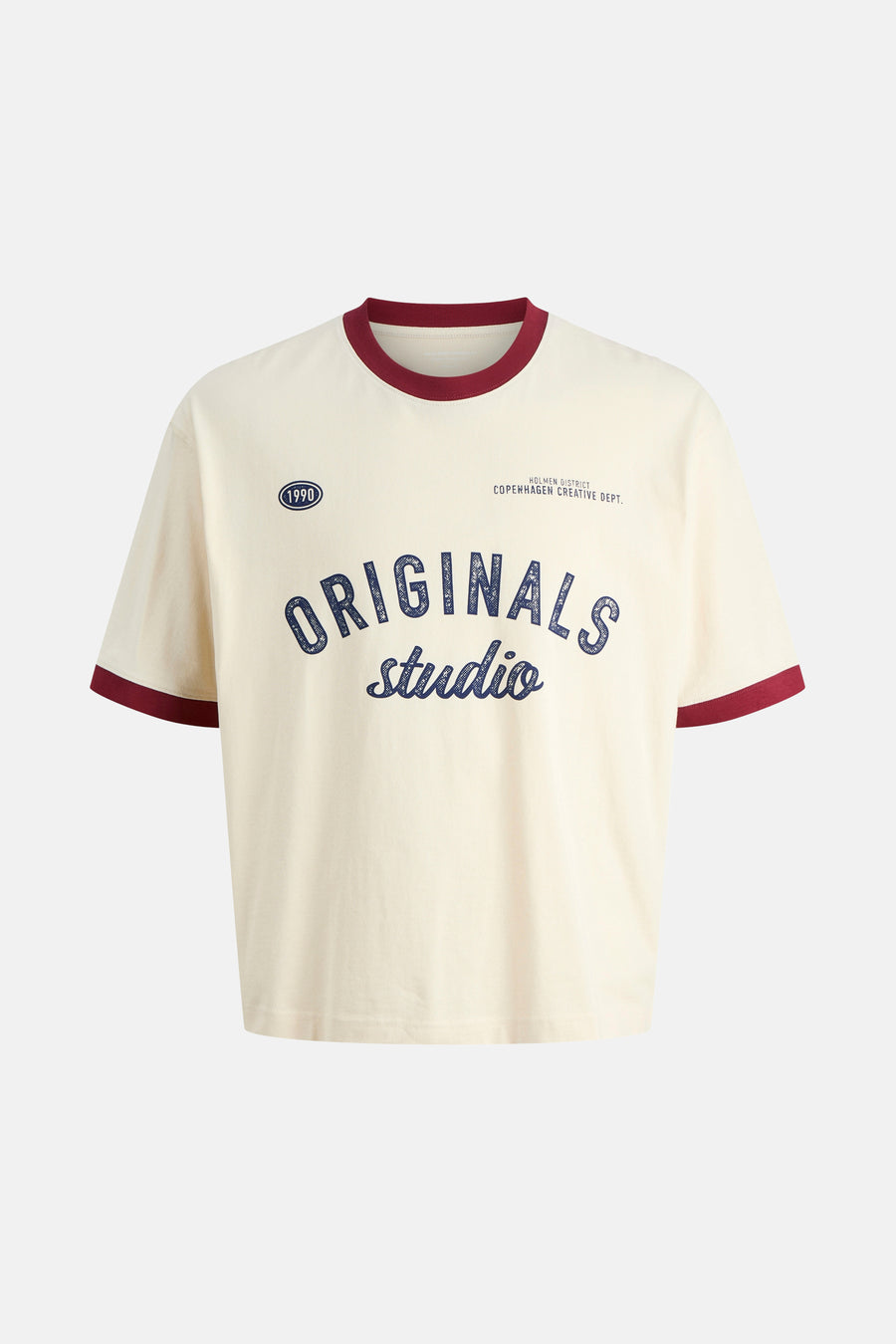 T-shirt met korte mouwen - Ecru - ORIGINALS BY JACK & JONES