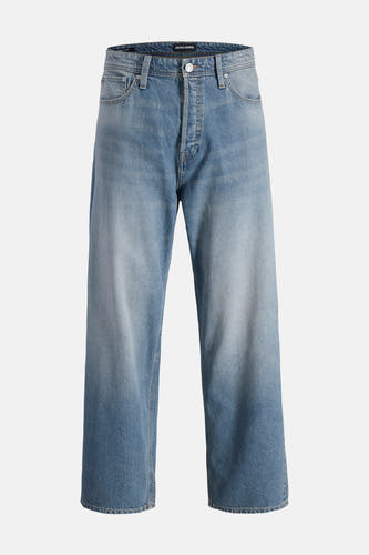 Jean bleu, large de JACK & JONES JEANS INTELLIGENCE, avec fermeture à boutons et lavage léger.