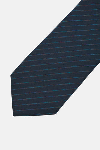 Doudoune bleue d'ACCESSORIES BY JACK & JONES, avec des rayures subtiles et claires contre un fond sombre.