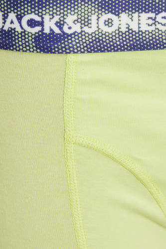 Gele boxershort van ACCESSORIES BY JACK & JONES met een tailleband met een logo en een fijnmazige textuur.
