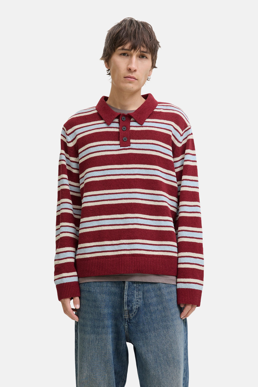 Trui met V-hals rood - ORIGINALS BY JACK & JONES - ORIGINALS BY JACK & JONES