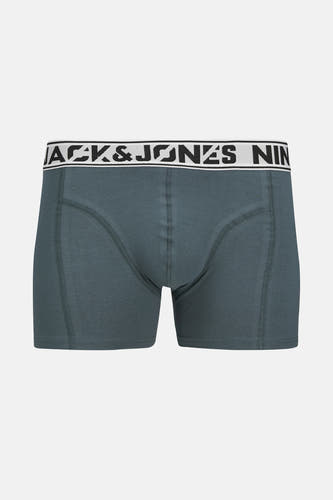 Boxer short gris d'ACCESSORIES BY JACK & JONES, avec une ceinture élastique à logo de marque et des coutures discrètes.