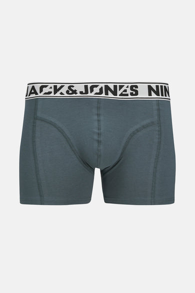 Boxer short gris d'ACCESSORIES BY JACK & JONES, avec une ceinture élastique à logo de marque et des coutures discrètes.