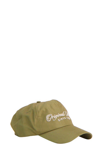 Groene pet van ACCESSORIES BY JACK & JONES, met geborduurde logo op de voorkant.