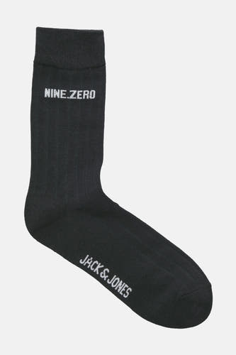 Chaussettes grises d'ACCESSORIES BY JACK & JONES avec une texture côtelée et un logo imprimé.