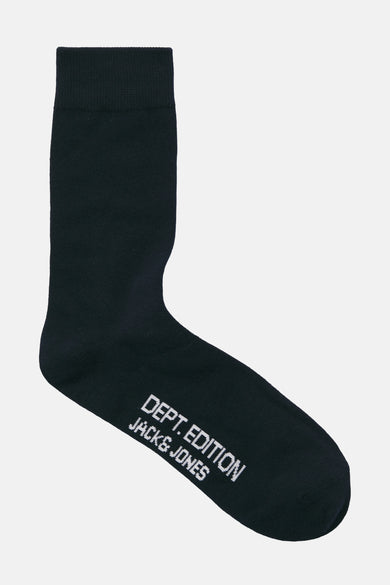 Blauwe sokken van ACCESSORIES BY JACK & JONES, met een label met de tekst "DEPT. EDITION".