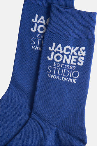 Blauwe sokken van ACCESSORIES BY JACK & JONES, met een gebreide textuur en logo details.