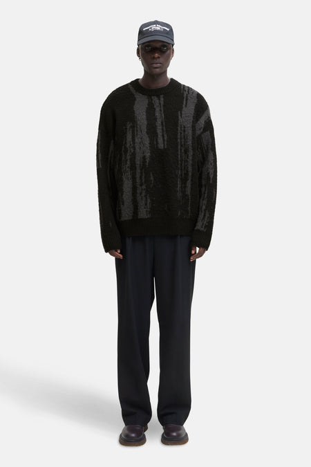 Pull met ronde hals - zwart