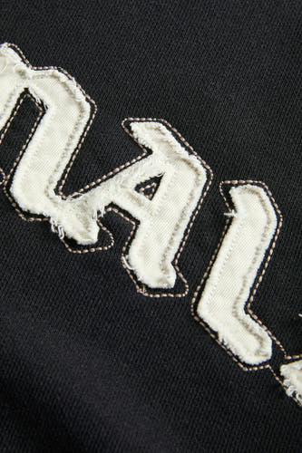 Zwarte sweater van ORIGINALS BY JACK & JONES, met witte letters en decoratieve stiksels.