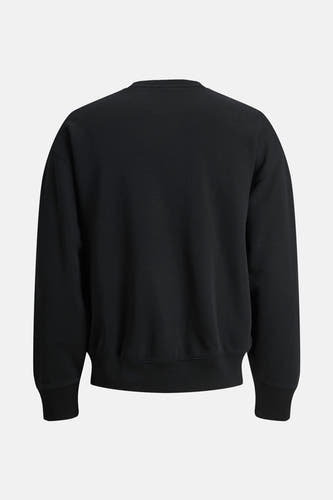 Zwarte sweater van ORIGINALS BY JACK & JONES, achterkant, met lange mouwen en ribgebreide boorden.
