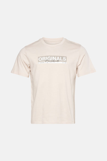 T-shirt (korte mouwen) Ecru - ORIGINALS BY JACK & JONES