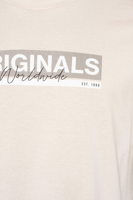 T-shirt (korte mouwen) Ecru - ORIGINALS BY JACK & JONES