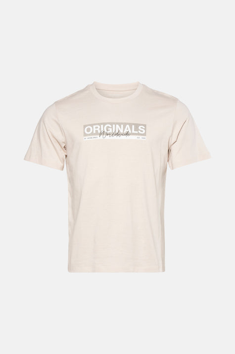 T-shirt (korte mouwen) Ecru - ORIGINALS BY JACK & JONES