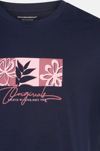 T-shirt met korte mouwen - Donkerblauw - ORIGINALS BY JACK & JONES