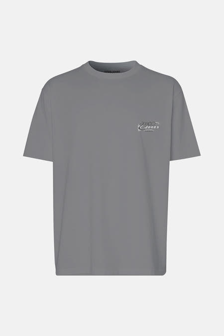 Grijs T-shirt met korte mouwen van CORE by JACK & JONES, met klein logo op de borst.
