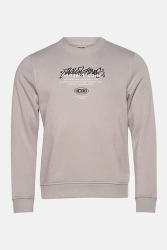 Grijze sweater van CORE BY JACK & JONES, met een grafische print op de borst.