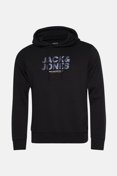 Gilet noir avec capuche de CORE BY JACK & JONES, dos.