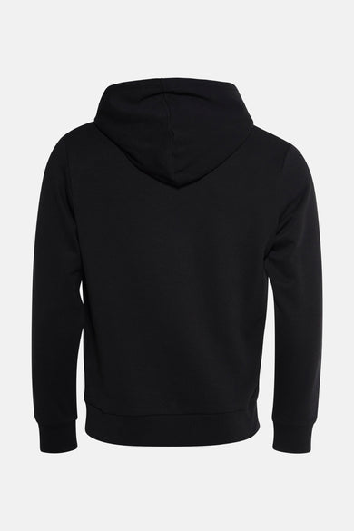 Gilet noir avec capuche de CORE BY JACK & JONES, vu de derrière.
