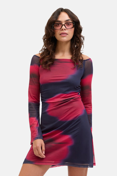JXMELIA MESH OFF SHOULDER DRESS WVN