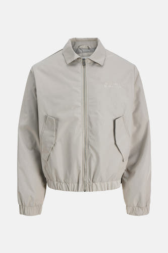 Grijze korte jas van CORE BY JACK & JONES, met ritssluiting en zakken.