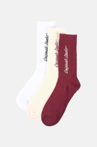 Meerkleurige sokken (multipack) van ACCESSORIES BY JACK & JONES, met gestikte merktekst.