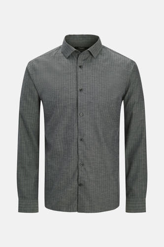 Chemise gris homme en longues manches de PREMIUM by JACK & JONES, avec colletage.