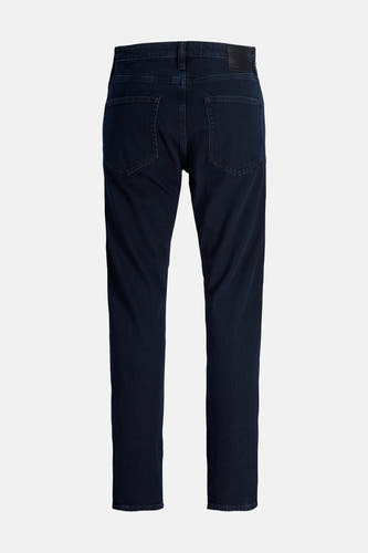 Jean tapered bleu marine de JACK & JONES JEANS INTELLIGENCE, avec des poches et un étiquette de ceinture sur l'arrière.