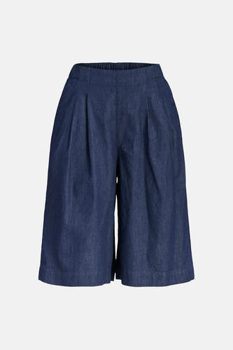 Donkerblauwe denim short van JJXX met elastische tailleband en plooien.