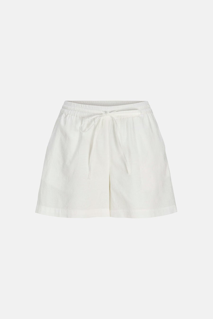 Witte short van JJXX met elastische tailleband, trekkoord en fijne geweven textuur.
