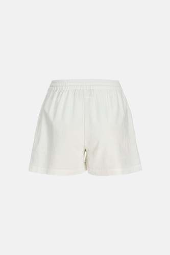 Witte short van JJXX met elastische tailleband en subtiele textuur, achterkant.