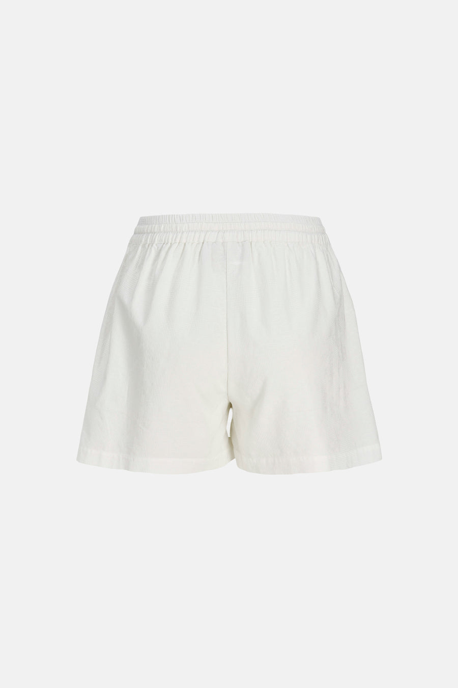 Witte short van JJXX met elastische tailleband en subtiele textuur, achterkant.