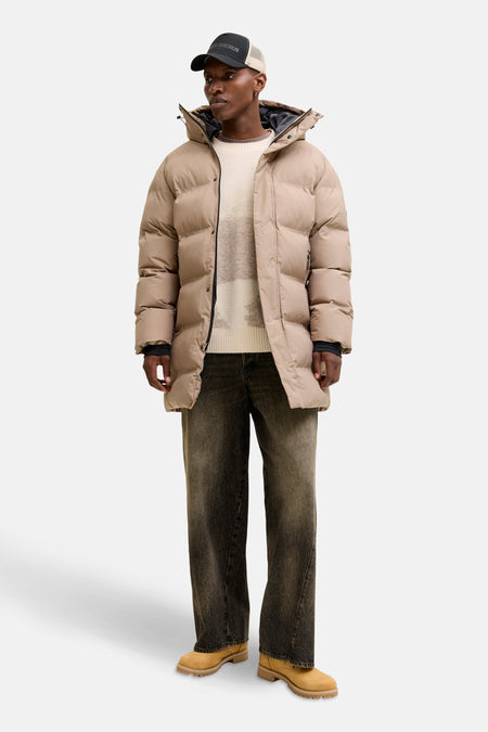 Pull met ronde hals - beige