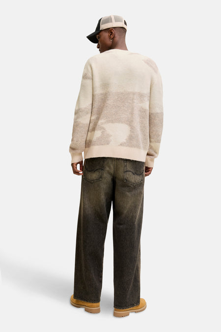 Pull met ronde hals - beige