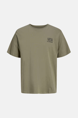 T-shirt à manches courtes ORIGINALS BY JACK & JONES, avec un imprimé noir sur la poitrine.