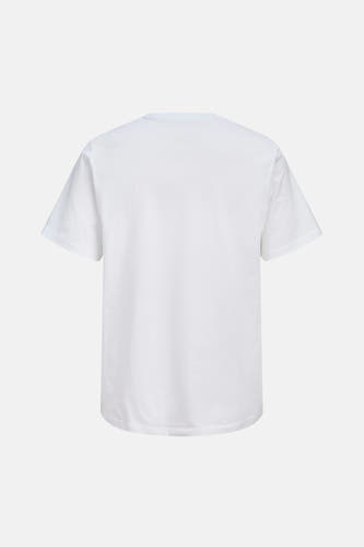 Wit T-shirt met korte mouwen van CORE BY JACK & JONES, achterkant weergegeven op een witte achtergrond.