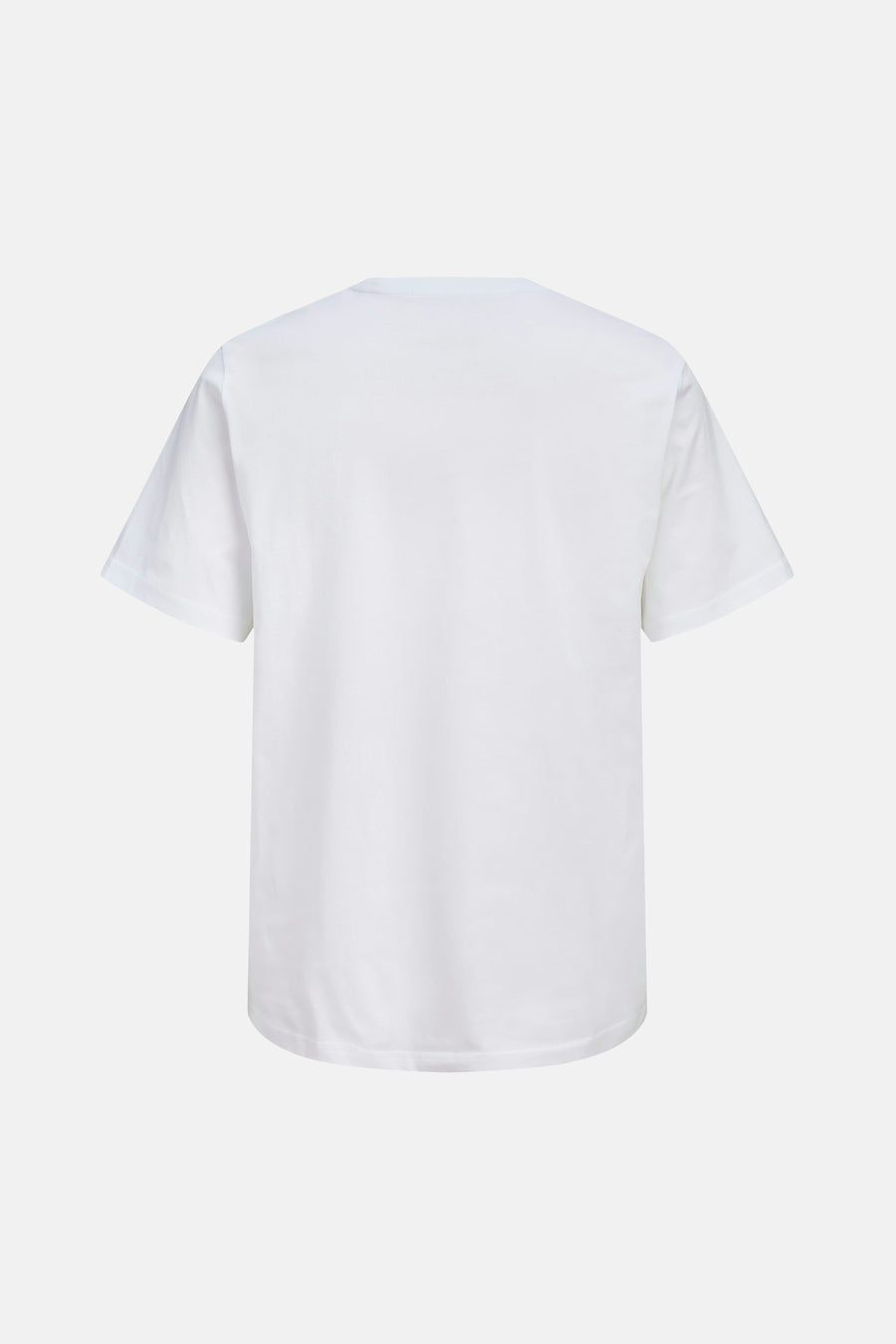 Wit T-shirt met korte mouwen van CORE BY JACK & JONES, achterkant weergegeven op een witte achtergrond.