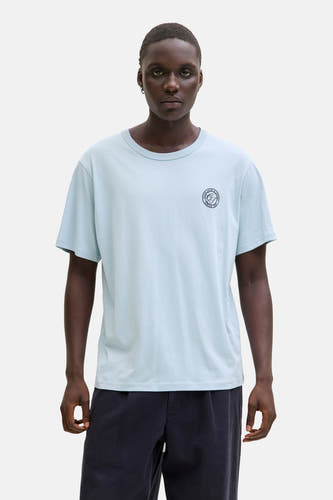 Blauw T-shirt met korte mouwen van ORIGINALS BY JACK & JONES, met een ronde hals en een logo op de borst.
