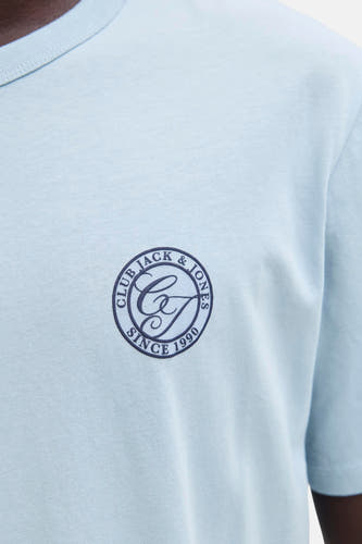 Blauw T-shirt met korte mouwen van ORIGINALS BY JACK & JONES, met ronde hals en embleem op de borst.