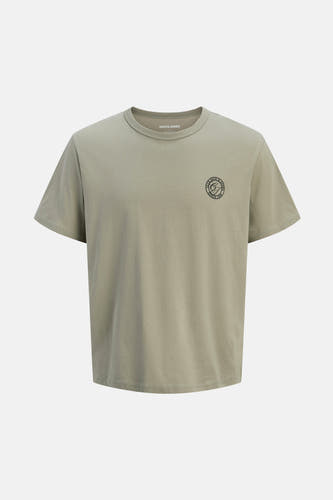 Groen T-shirt met korte mouwen van ORIGINALS BY JACK & JONES, met ronde hals en klein logo op de borst.
