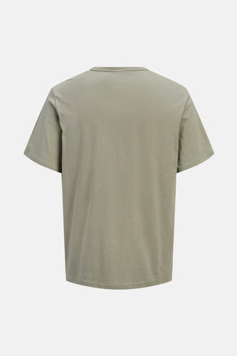 Groen T-shirt met korte mouwen van Originals by Jack & Jones, gezien van achteren.