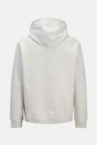Witte sweater met kap van ORIGINALS BY JACK & JONES, gezien vanaf de achterkant, met lange mouwen en ribgebreide boorden.