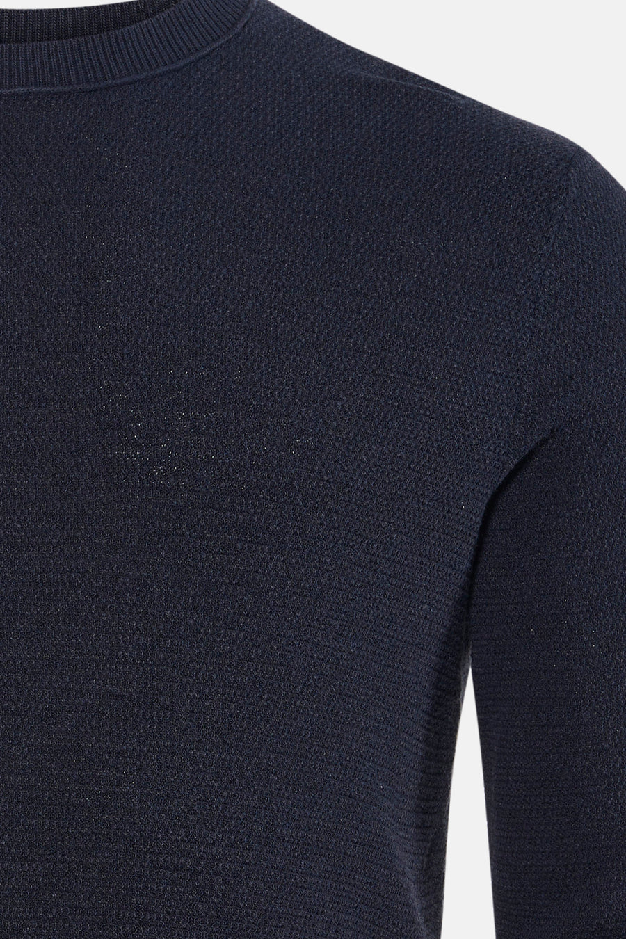 T-shirt bleu avec col rond de CORE BY JACK & JONES, tricoté finement avec une subtile texture.