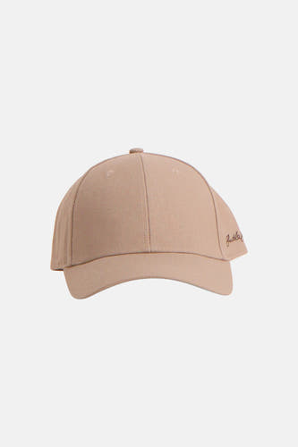 Beige pet van ACCESSORIES BY JACK & JONES met subtiel geborduurd logo aan de zijkant, front view