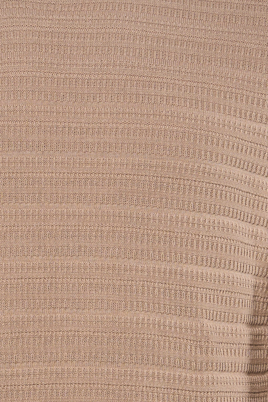 Beige trui met ronde hals van PREMIUM by JACK & JONES, met een gestreept breipatroon en fijne textuur.