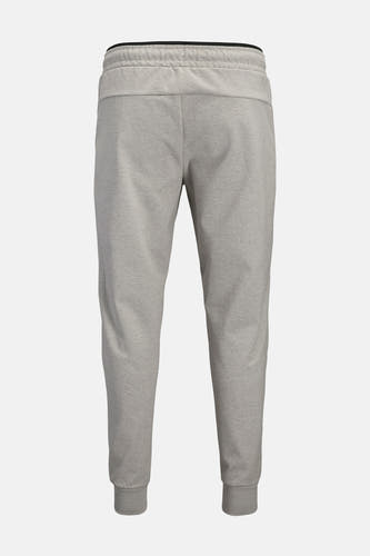 Pantalon de jogging gris de JACK & JONES JEANS INTELLIGENCE, avec une ceinture élastique et des bordures côtelées.