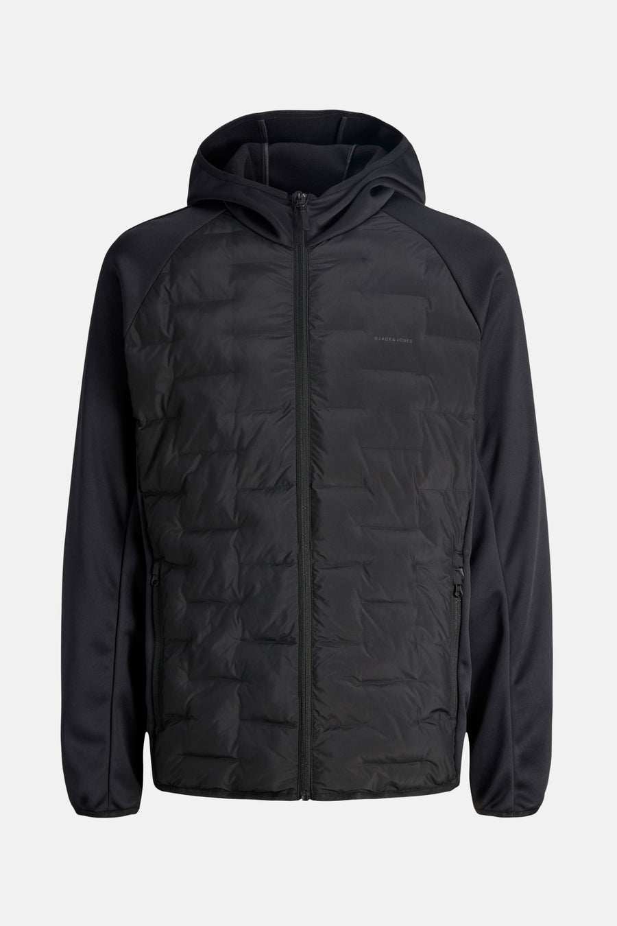 Zwarte gewatteerde hoodie jas van JACK&JONES.