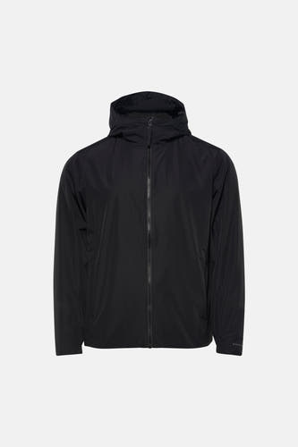 Zwarte korte jas van CORE BY JACK & JONES, met capuchon en ritssluiting aan de voorkant.
