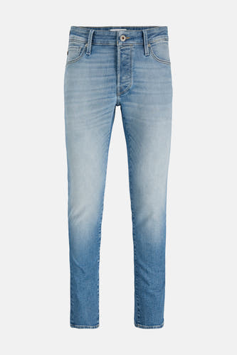 Slim fit jeans van lichtblauw denim van Jack & Jones Jeans Intelligence, met knoopsluiting.
