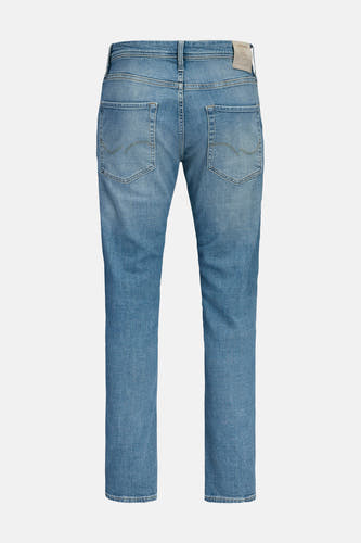 Taps toelopende jeans van blauw denim van JACK & JONES JEANS INTELLIGENCE, achterkantweergave.
