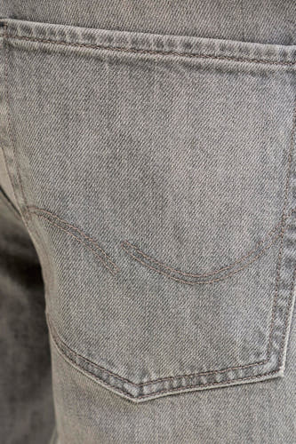 Grijze straight jeans van JACK & JONES JEANS INTELLIGENCE, met een achterzakdetail in denim textuur.
